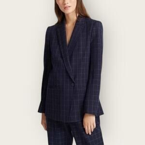 NWT | Club Monaco | Windowpane Blazer | Navy/White | Size 00 | $298 Retail
